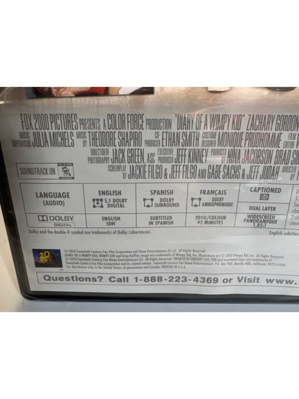 Diary Of A Wimpy Kid DVD 2010 Movie Special Features Sealed NEW - Picture 4 of 6